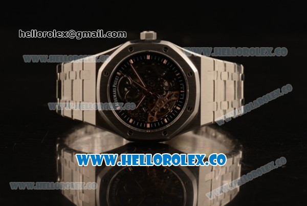 Audemars Piguet Royal Oak Skeleton Asia 2813 Automatic Steel Case with Skeleton Dial White Stick Markers and Steel Bracelet - Click Image to Close